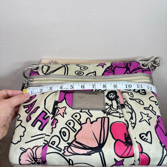Coach Poppy Print Shoulder Bag Purse Y2K 90s Silver Hardware Pink - Picture 13 of 13